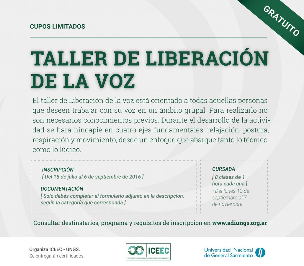 Taller De Liberación De La Voz - ADIUNGS