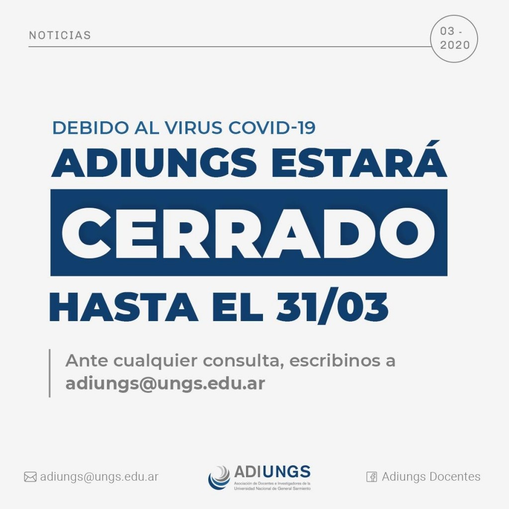 ADIUNGS CERRADO HASTA EL 31-03