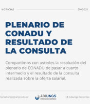 ADIUNGS PLENARIO DE CONADU Y RESULTADO DE LA CONSULTA