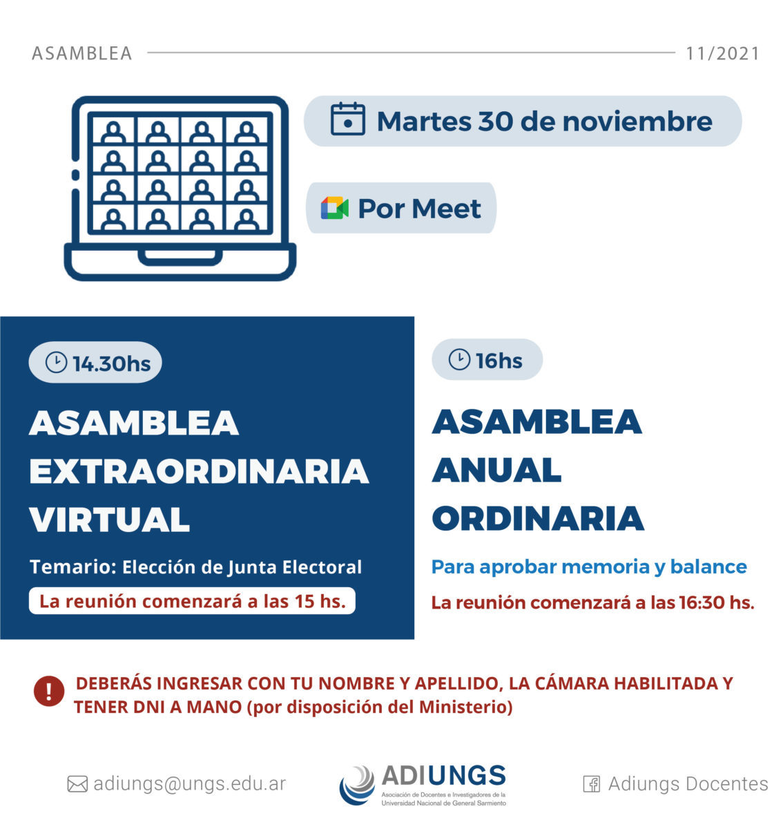 Asamblea Anual Ordinaria Y Extraordinaria - ADIUNGS