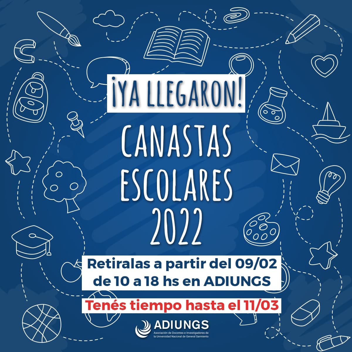 ADIUNGS Canastas escolares 2022