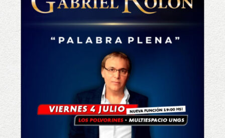 ADIUNGS-2x1-Gabriel-RolónEl Viernes 4/7 a las 19:00hs viene Gabriel Rolón con su espectáculo "Palabra Plena" al Multiespacio Cultural de la UNGS y desde ADIUNGS tenemos entradas gratuitas para lxs afiliadxs. Si querés asistir te pedimos que te anotes en el formulario. Como los cupos son limitados, en caso de anotarse más afiliadxs que las entradas disponibles, el viernes 4/7 a las 14hs se sorteará entre lxs anotadxs. TENÉS TIEMPO PARA ANOTARTE HASTA EL VIERNES 4/7 A LAS 13HS